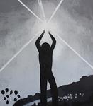 Christopher Mir_Holding Up the Sun_2019_acrylic on canvas_42 x 36 inches